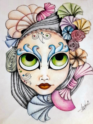 Azahara Aguilera-Doll-Drawing-40x30